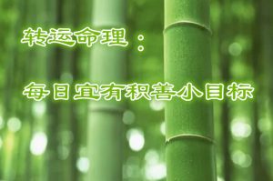 转运命理：每日宜有积善小目标